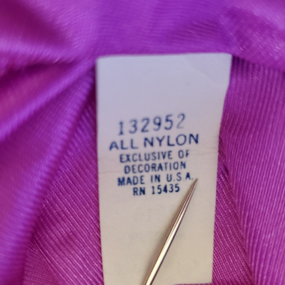 NEW Vintage GILEAD Babydoll Nightgown SILKY PURPLE Lace Collar Balloon Sleeve M - Picture 11 of 12